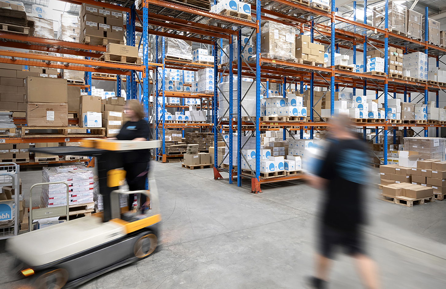 Print Management Warehouse Image. Stored print items in bulk.