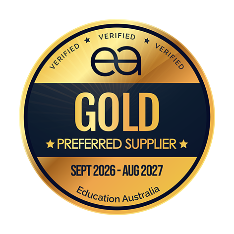 Verified preferred supplier badge Education Australia Gold award.